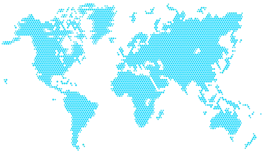 Mapa do mundo – Hospedagem de sites Hostgue® disponível globalmente